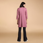 Notched Neck Breathable Pure Cotton Tunic